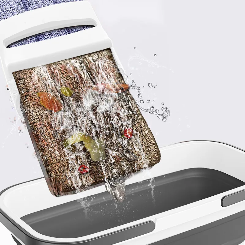 Flat Mop Bucket Free Hand Washing Lazy Squeeze Mop Automatic Spin 360 Rotating Wooden Floor Mop Household Cleaning Tool