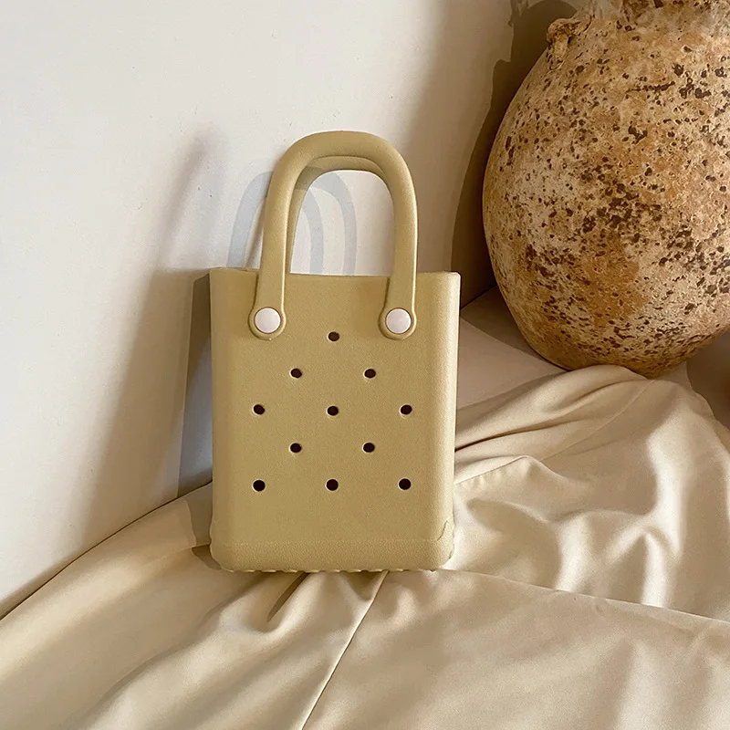 2024 New Arrival Summer Beach Waterproof Diy Charms Hot Pink Colorful High Quality Shopping Tote EVA Bags For Women