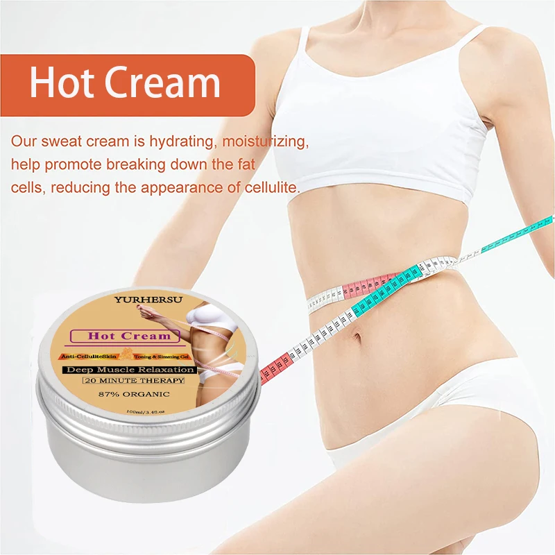 Private Label Custom Logo Natural Organic Body Weight Loss Belly Fat Burner Shaping Cellulite Burning Sweat Hot Slimming Cream