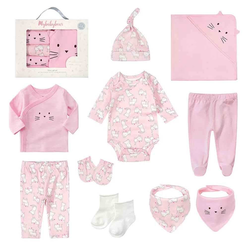 Wholesale 10pcs Baby Sleepwear Gift Package Newborn Clothes Baby Gift 100% Cotton Baby Shower Gift Set Box