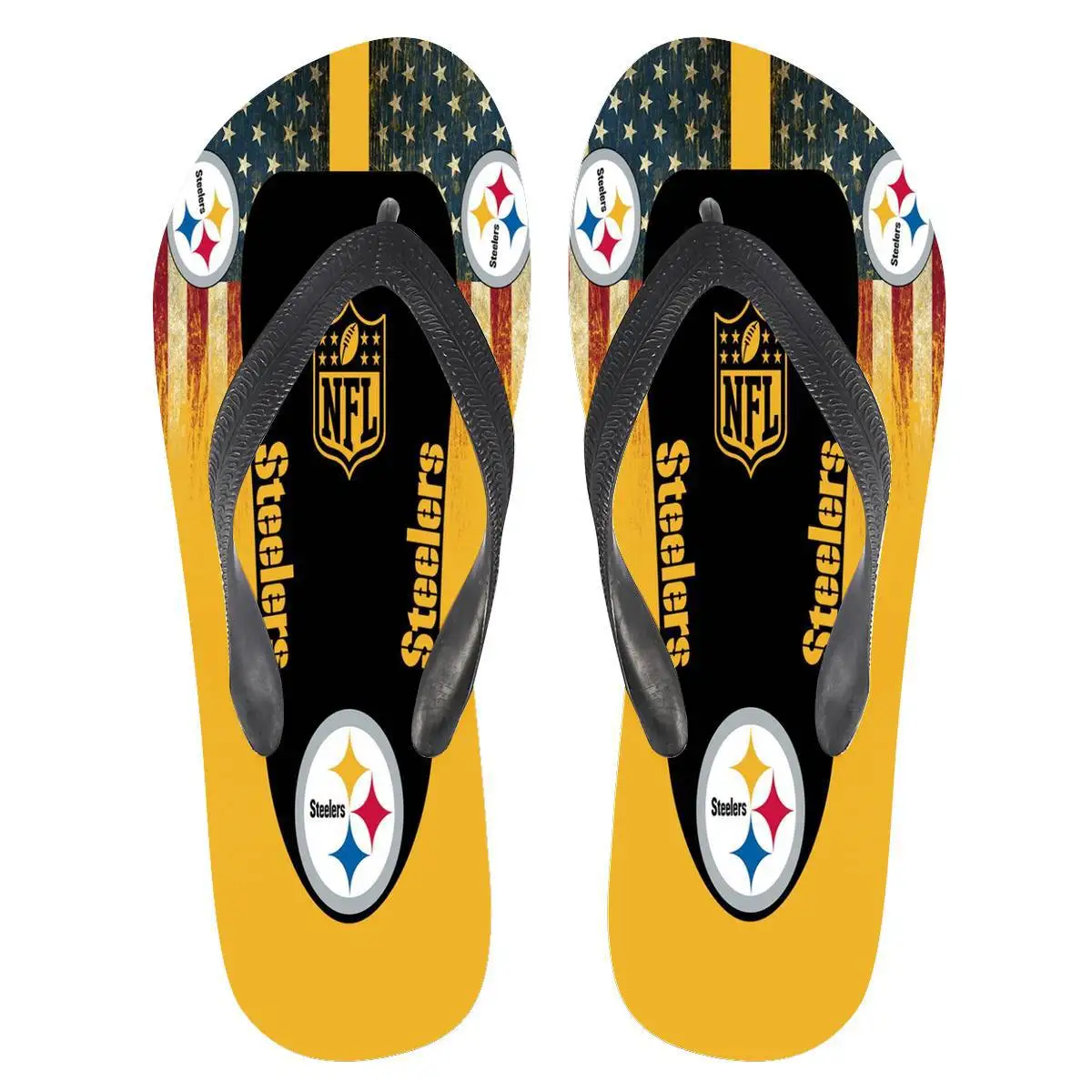 High quality LOW MOQ Custom LOGO printed American football team NFL team EVA Flip-Flops Slippers for men