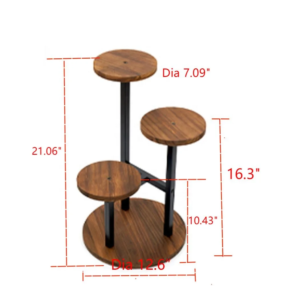 3 tier Wooden plant stand indoor corner plant holder wood plant stand for corner living room garden