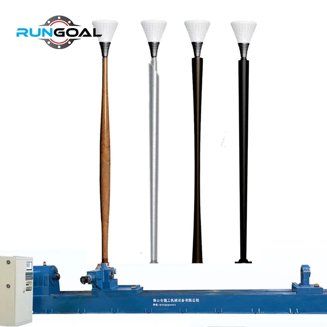 Aluminium metal light pole spinning machine