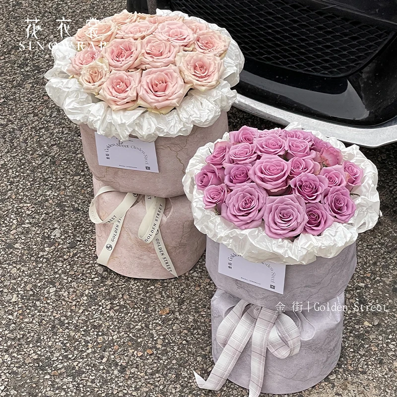 Factory Directly DIY Flower Packaging Paper With Free Tie Straps Waterproof Bags