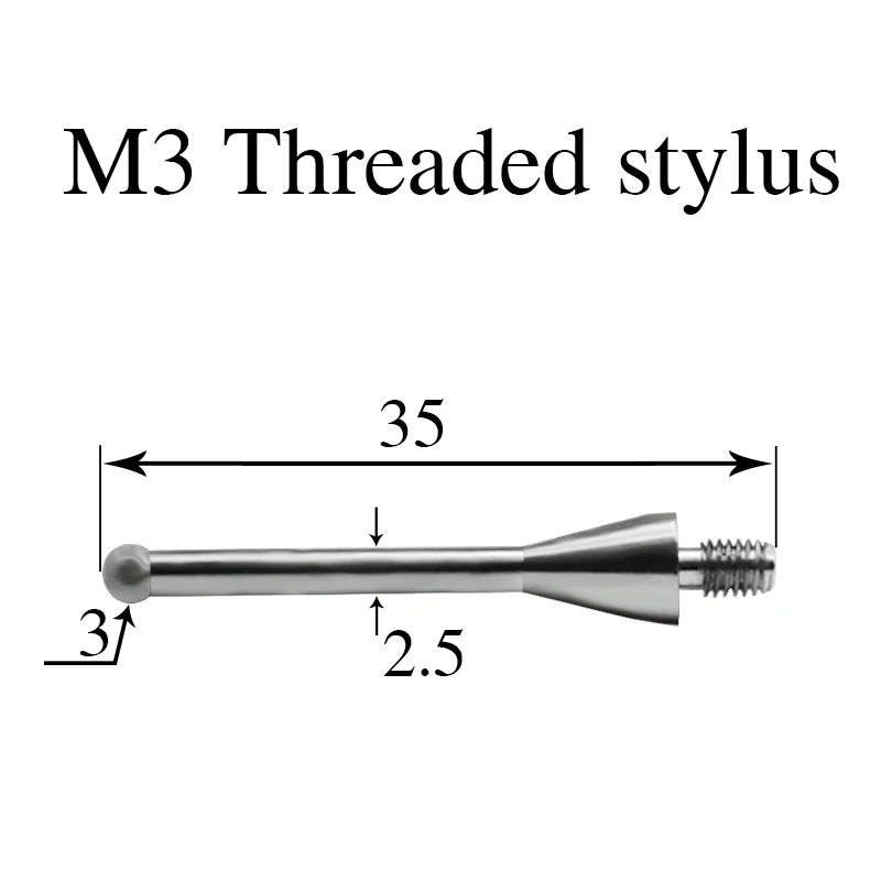 Dial indicator M3 thread styli non standard custom measuring instrument tungsten steel ball probe