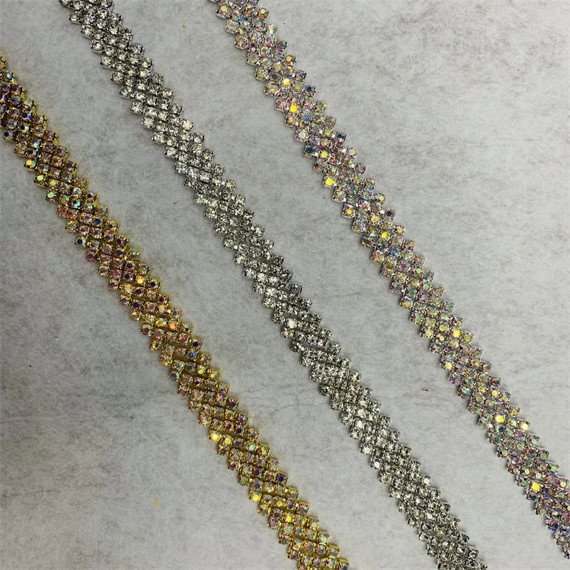 Оптовая продажа серебряных цепочек с кристаллами свадебный пояс Обрезной для платья ювелирные изделия Хрустальная кружевная лента одежды