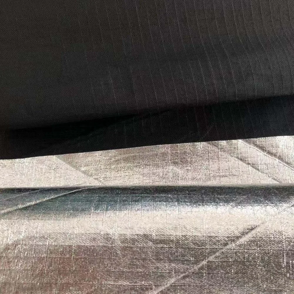 Blackout nylon ripstop reflective shiny fabric