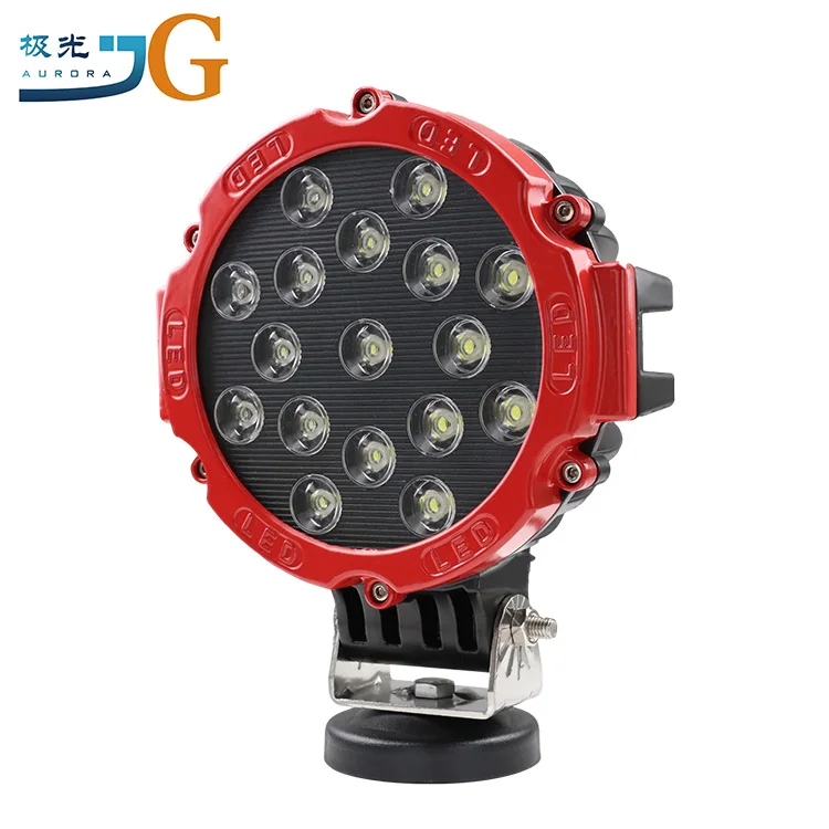  7' 51W Red Black Housing Off road Spot LED Driving