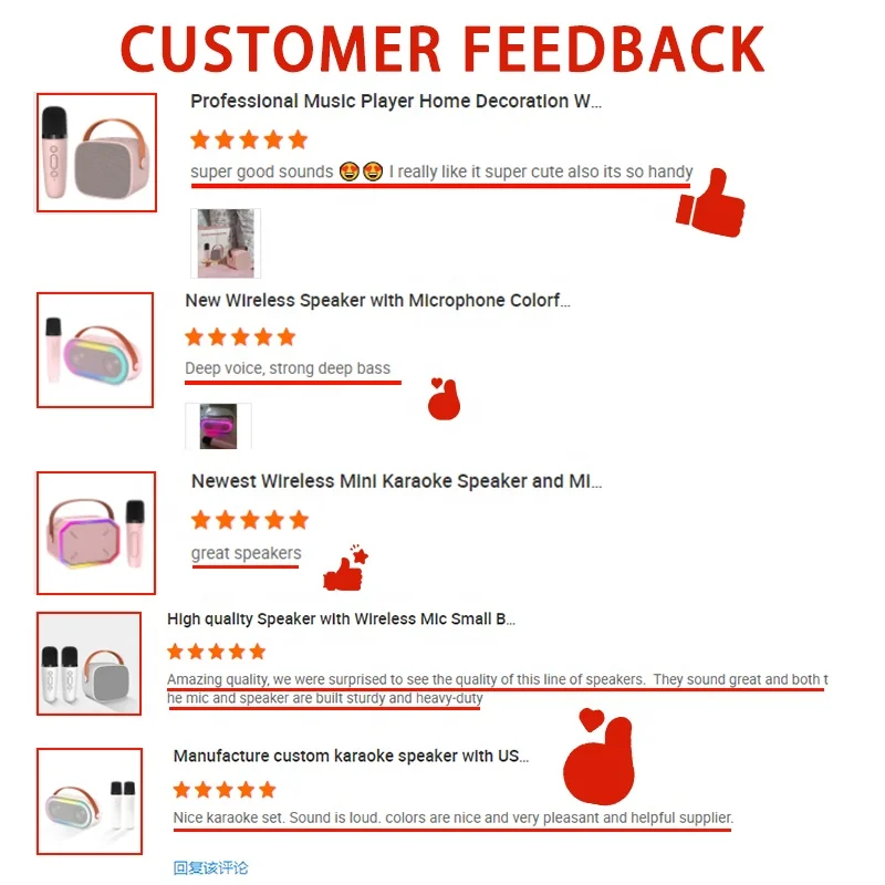 Portable Wireless Karaoke Microphone with Speaker Kids Handheld Karaoke Player for Home Party Music Singing Playing