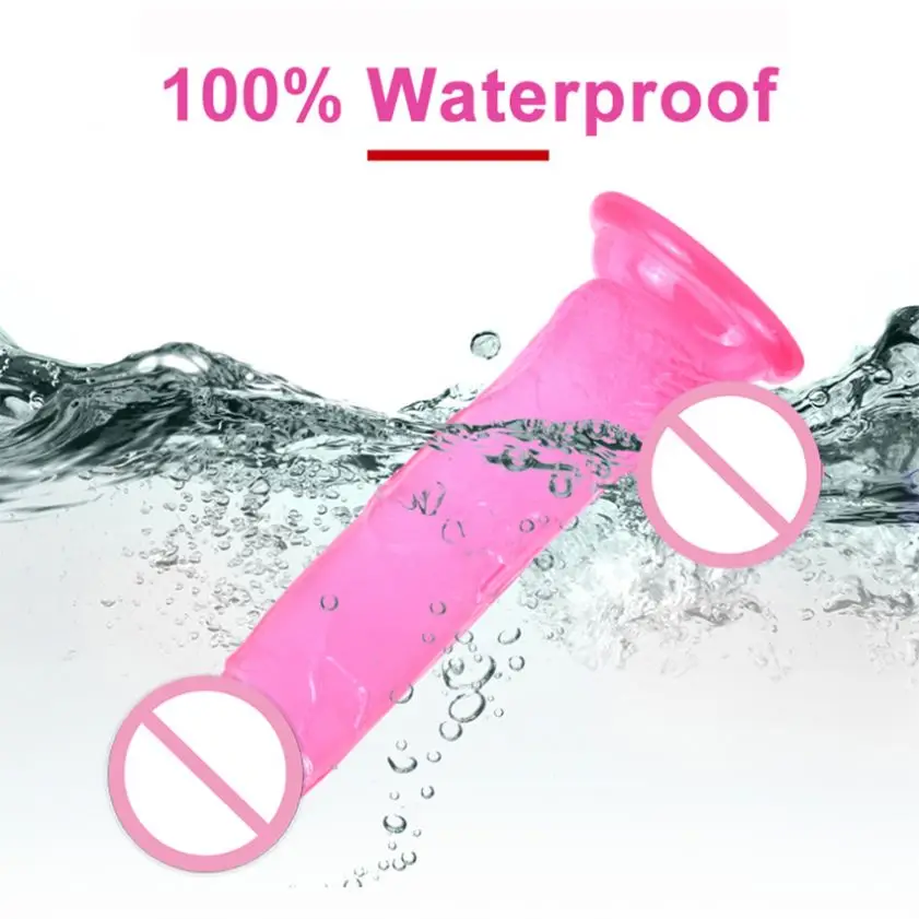 Factory Price Small Huge Different Sizes TPE Crystal Colorful Rubber Artificial Anal Penis Realistic Dildo For Woman