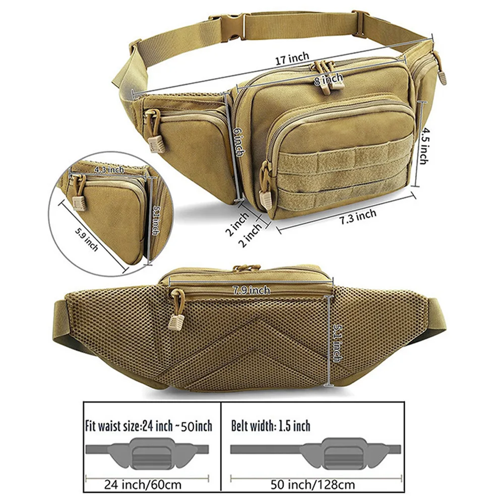 Tactical fanny pack Outdoor Sports Running Waist Mobile Phone Key Chain Accessory Tool Protection Sports Outdoor Accessory