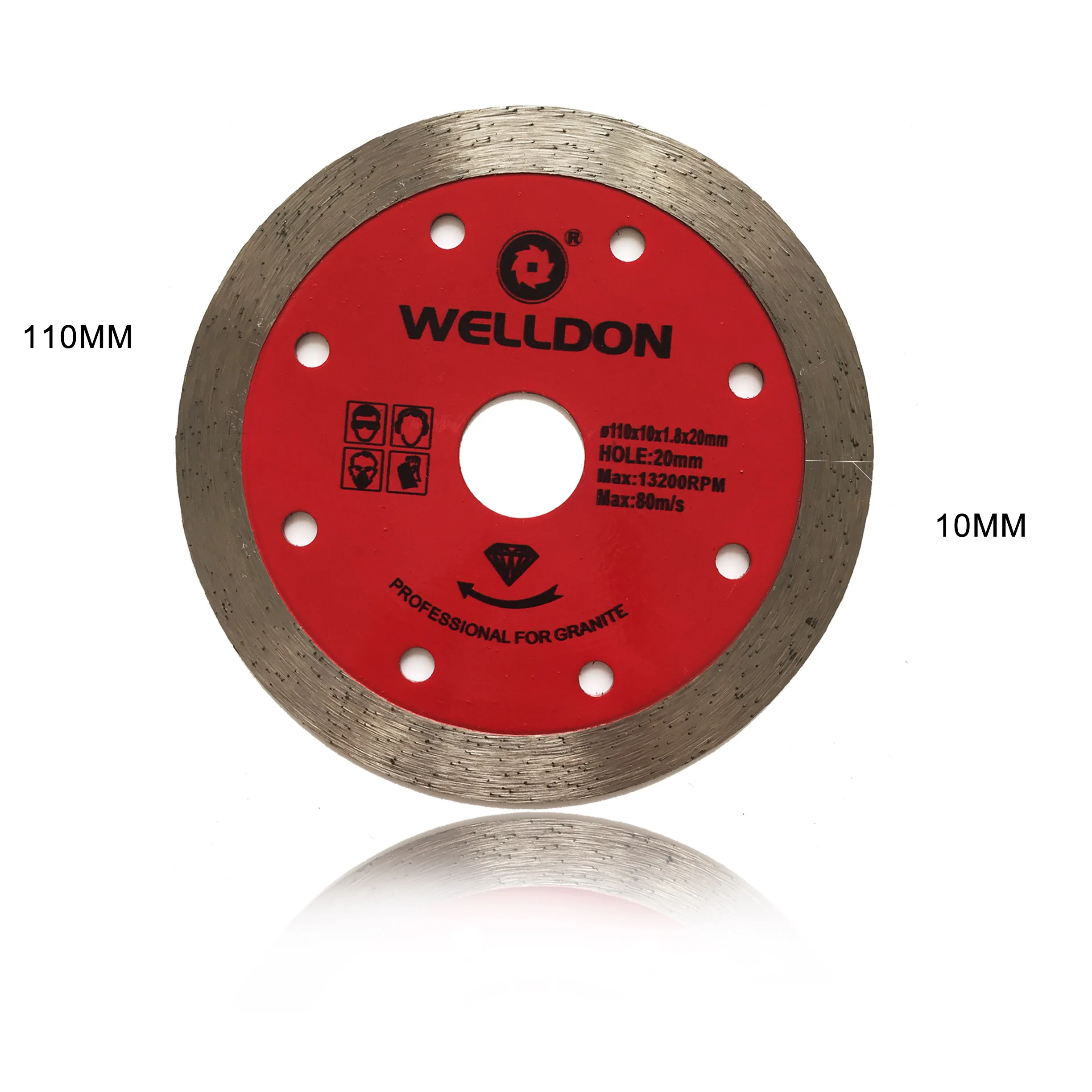 110mm rim stone band welded diamond continous rim coated band circular saw blade asphalt cutting for hard granite stone