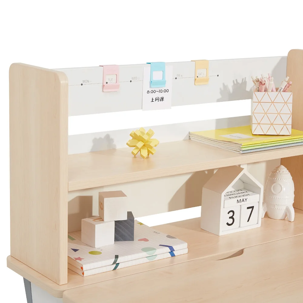 
2m2kids good quality ergonomic design childrens table with bookshelf and drawer for children homework 