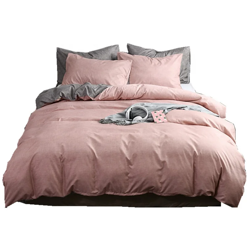 
Low MOQ Solid Color Single Twin Full Queen King Size Duvet Cover Home Comforter Bedding Set 