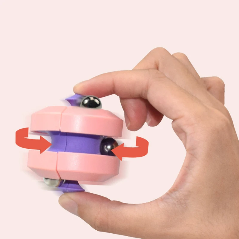 2023 New Gyro Toys Fingertip Cube Spinning Track Ball Toy Rotating Orbit Beads Sensory Fidget Spinner Stress Toy for Kids