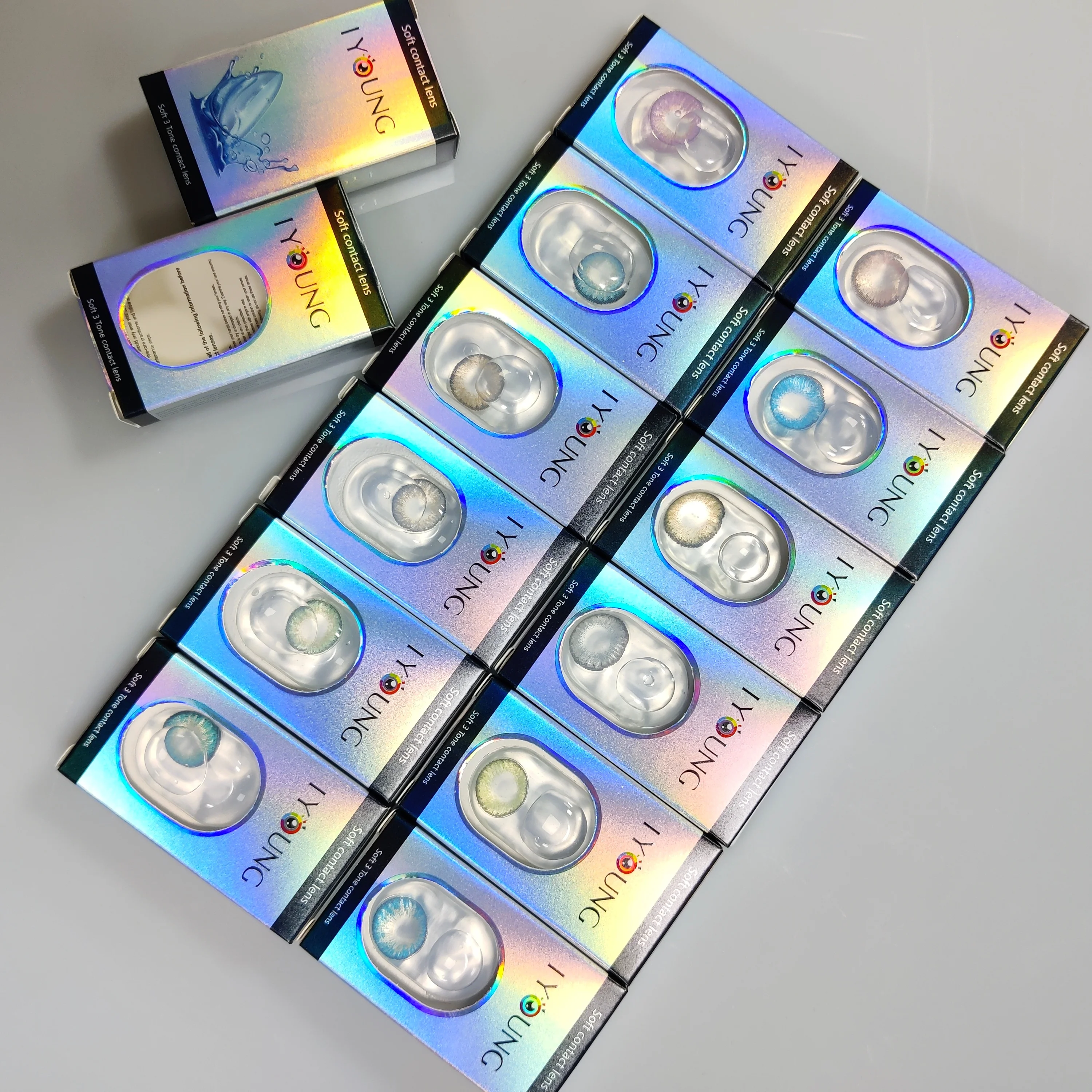 Контактные линзы I YOUNG DAHAB серии 3 тона разных цветов 14,5 мм