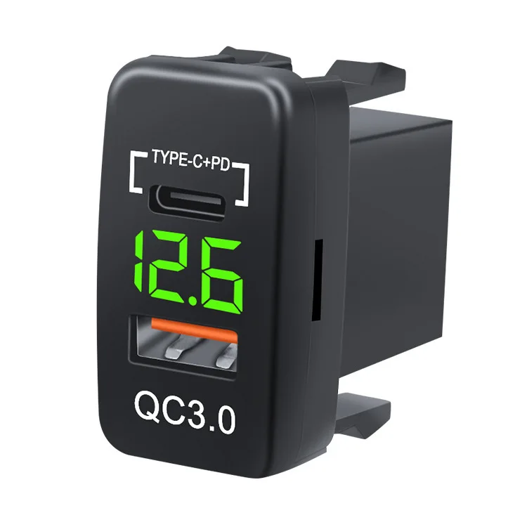 electric car charger Car Charger Socket 3.0 & QC3.0 USB OutletVoltmeter and ON/Off Switch Fast Car Charger Adapter for 12V phone