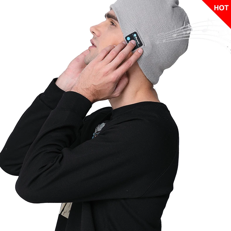 
Hat Winter 2020 New Arrival Bluetooth Headphones USB Rechargeable Bluetooth Beanie Hat Music For Outdoor 