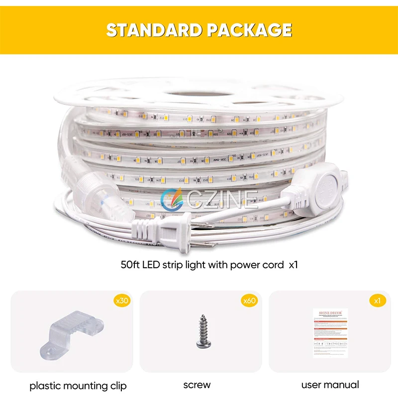 AC 110V 220V 6500k 60led 18w/mDownlight/ceiling/pendant/wall Light flexible waterproof smd2835 led strip light