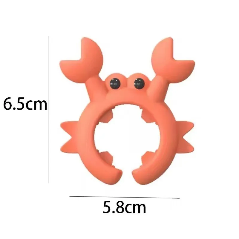 Home Kitchen Use Crab Shape Silicone Spatula Rack and Soup Spoon Holder Pot Edge Clip Anti-Overspill Rack