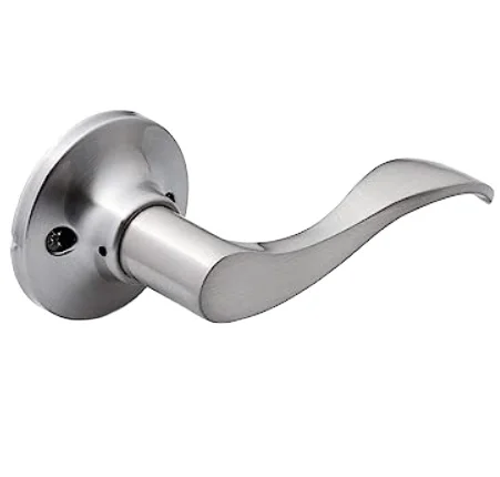 Dummy Lever Door Handle [Pack of Two] for Closets with a Satin Nickel Finish, Single Side, Non-Turning Pull Only Classic Series