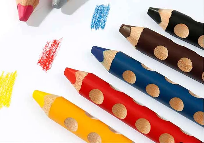 Children watercolors  groove triple 3 in 1 triangle colol  pencil wax crayon