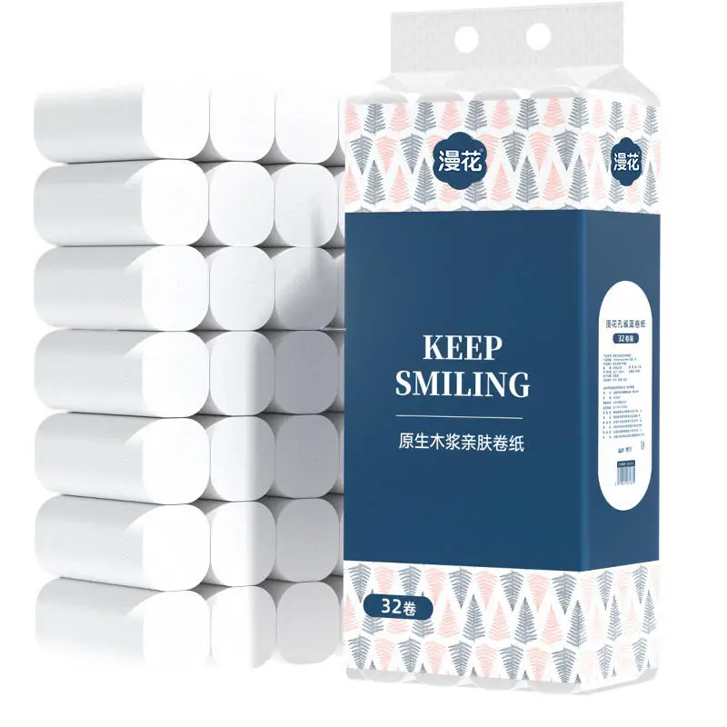 Embossed natural raw bamboo pulp thin paper affordable toilet paper customized soft toilet paper roll manufacturer