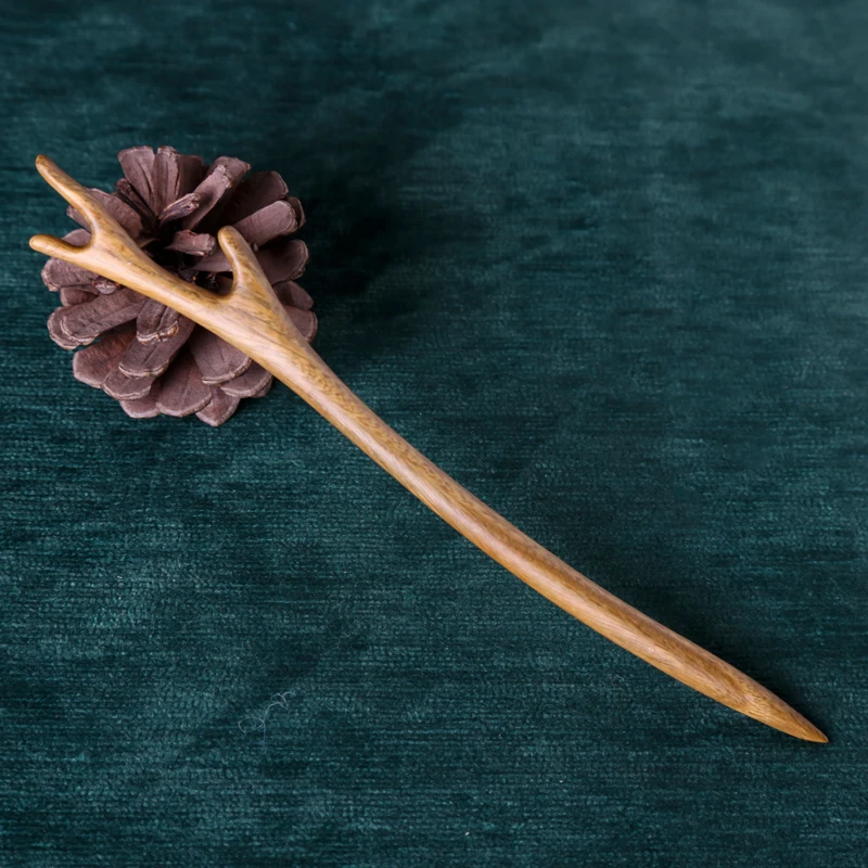 Chinese hair ornaments retro customized wooden products customized hairpin sandalwood carving