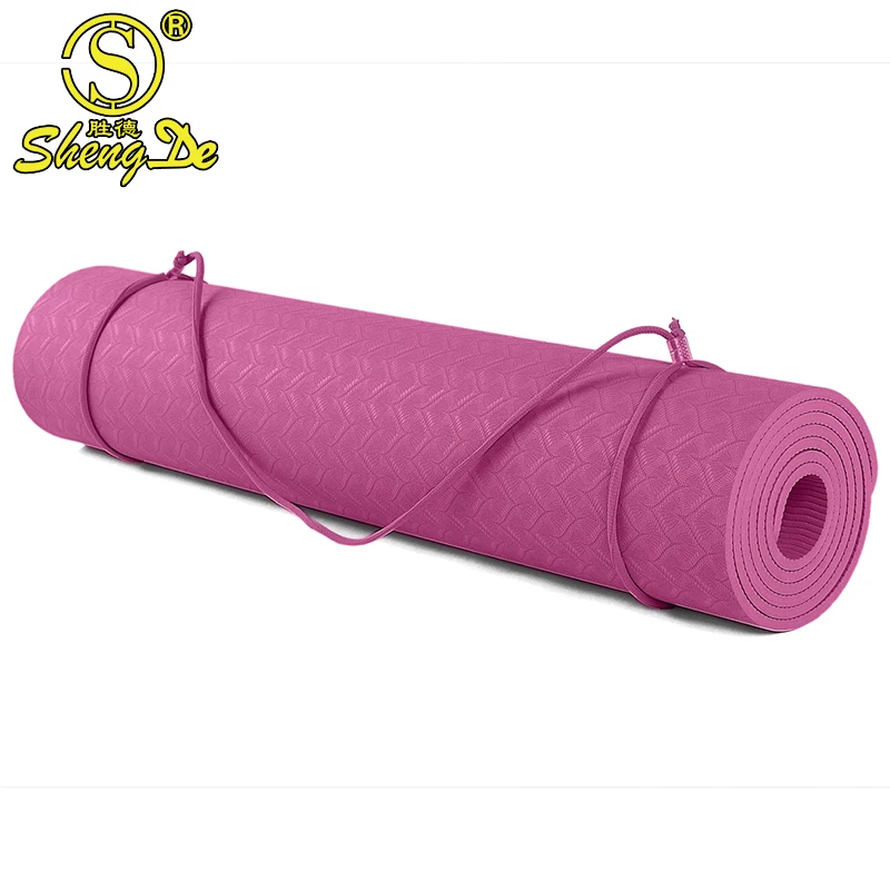 SHENDGE High Elasticity Non Slip High Quality Custom Logo Gymnastics TPE Yoga Mat