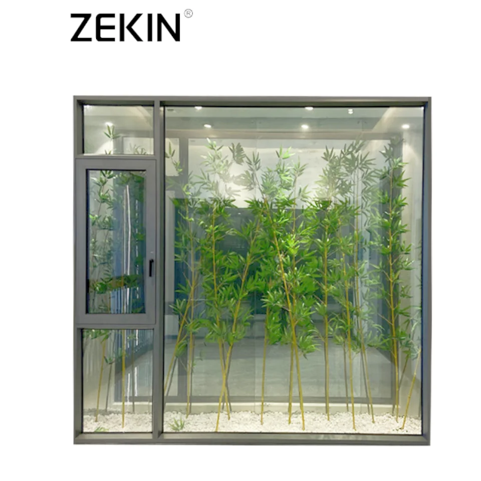 Customized Double Glazed Simple Design Aluminum Ultra Narrow Frame Balcony Window Aluminum Frame Casement windows