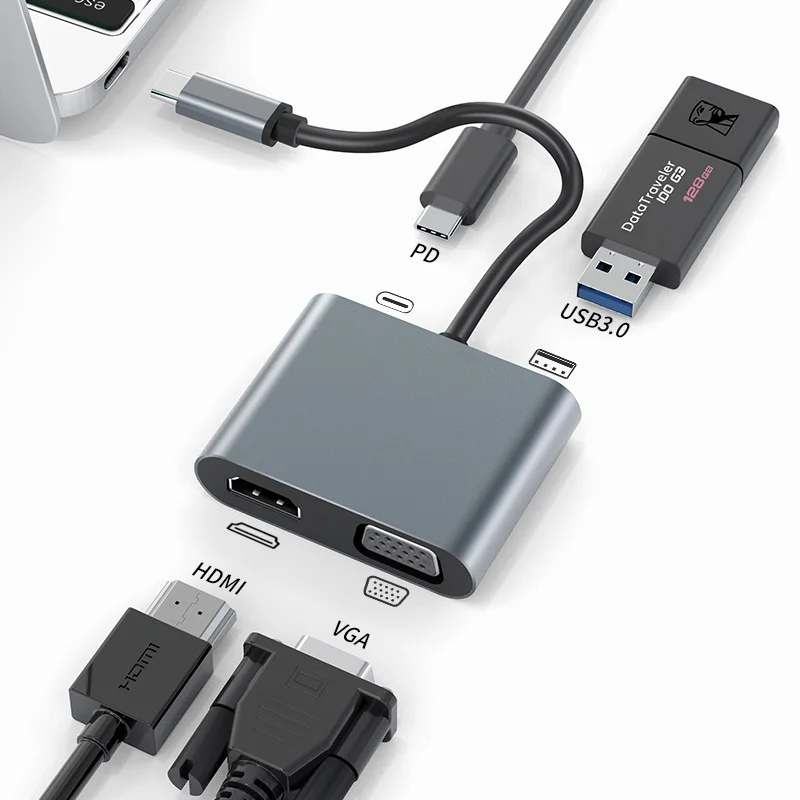 Hot-selling 4 ports usb c 3.0 to rj45 gigabit network hub usb c hub RJ45 100M for nintendo switch usb type c hub