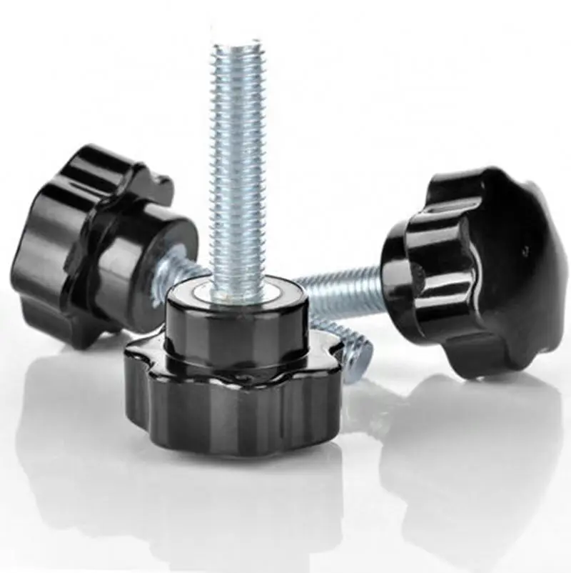 bakelite plastic 5 star lobed 3/8-16 thread handle knobs