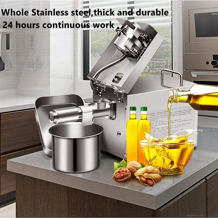 2022 amazon new oil press machine expeller mechanical metal stainless steel cover cutter automatic oil maker machine extractor