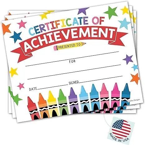 2024 New custom Colorful Diploma Graduation Certificates of Achievement Award Certificates for Students,