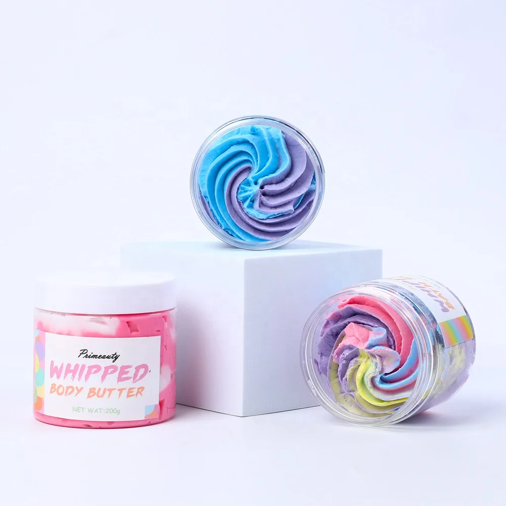 New Arrived Body Skin Lightening Moisturizing Nourishing Natural Organic Colorful Ice Cream Fruit Rainbow Whipped Body Butter