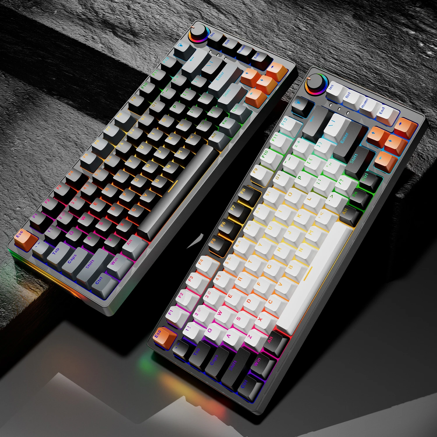 SAMA Tri-modes 75% Gasket Mount RGB Backlit Gaming Mechanical Keyboard TKL Wireless 83 keys Hot swap Wired Keyboard