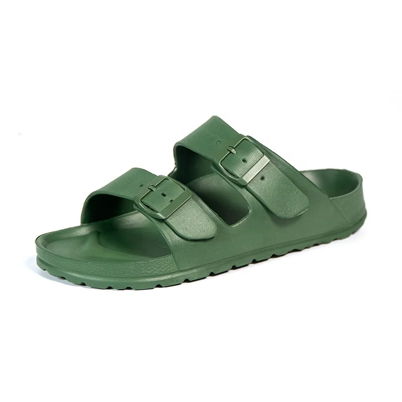 Мужские сандалии; Летние повседневные пляжные сандалии из натуральной кожи для мужчин; Цвет Зеленый