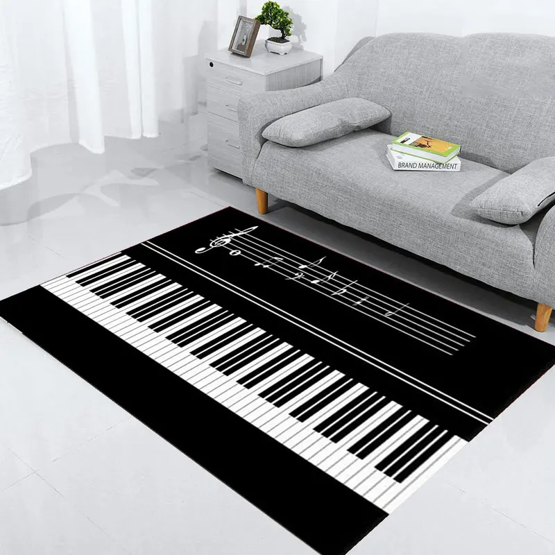 piano play mat Keyboard Series 3D Printed Rug Area Rug Large Carpets for Living Room Bedroom Floor Mats Non-slip
