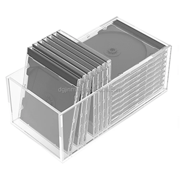 Custom Fashion Style Clear Plastic Cd Dvd Storage Box For Counter Top