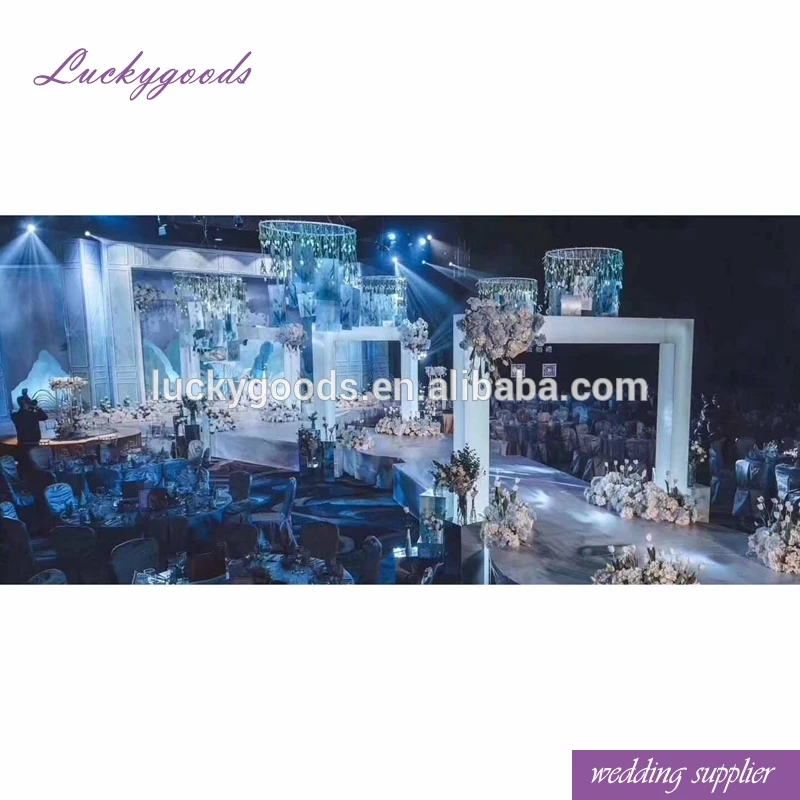 
LDJ864 large banquet party occassion white LED pillar arch for stage decoration 