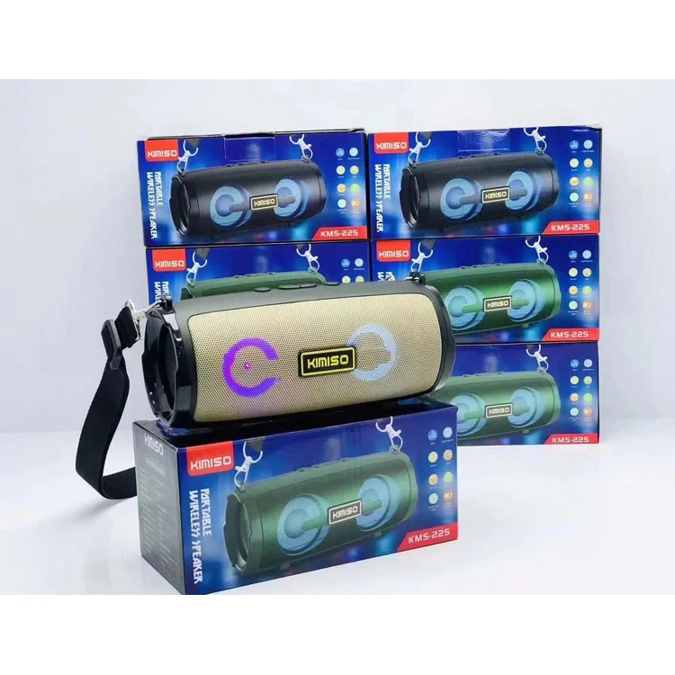 KIMISO KMS-225 Wireless Speaker Support USB TF CARD FM RADIO TWS Subwoofer Speaker With Cool Light