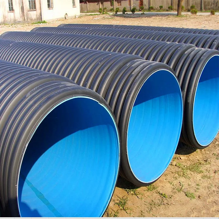 Polyethylene Drainage Culvert Sewage Drain Pipe Large Diameter HDPE Double Wall Drainage6 8 24 inch Corrugated Drain Pipes