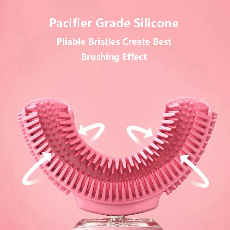 v-white Smart ultrasonic automatic toothbrush u shaped 3 sided kids electric toothbrush