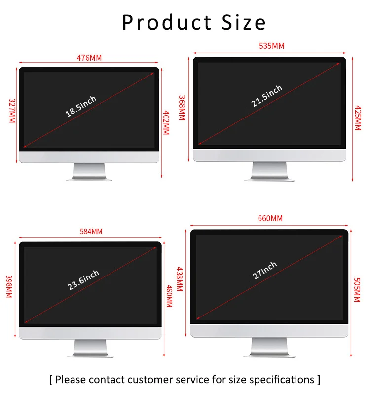 High Quality 23.8 Inch all in one pc case  Mini Hardware Monoblock Computer For Office Or School desktop computer pc shell