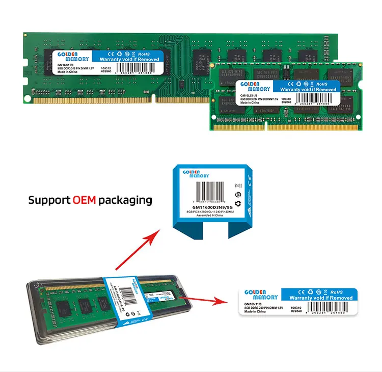 Best compatible computer memory ddr1 ddr2 ddr3 ram 1600 mhz pc3-10600 12800 240pin ddr 3 4 gb