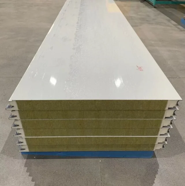 Acoustic wall panel sandwich Panels Roof Sheet 50mm  100mm Rock Wool Panel rockWool