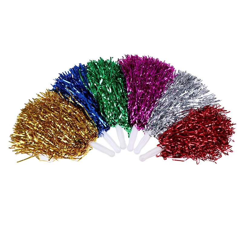 Handheld metallic cheerleading heat transfers cheerleading pom poms