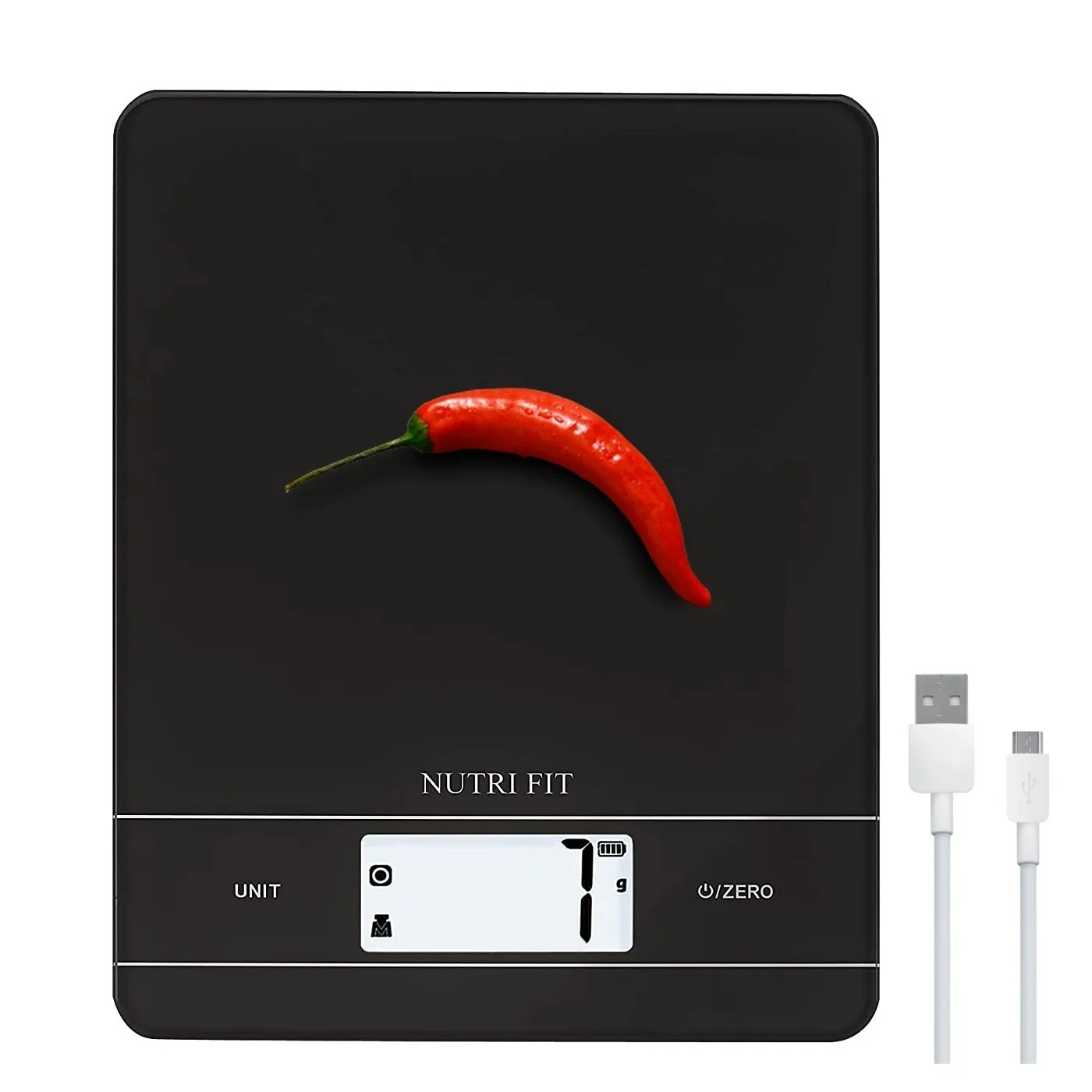 USB Rechargeable Kitchen Scale Digital Weighing Food Scale Tempered Glass 5kg Big Backlit LCD Electronic Digital Kitchen Scales