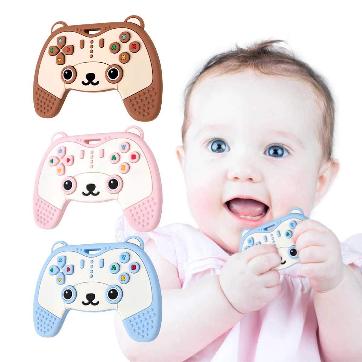 bpa free soft silicone phone teether silicone remote control teether shape silicone teething toys remote teether for baby