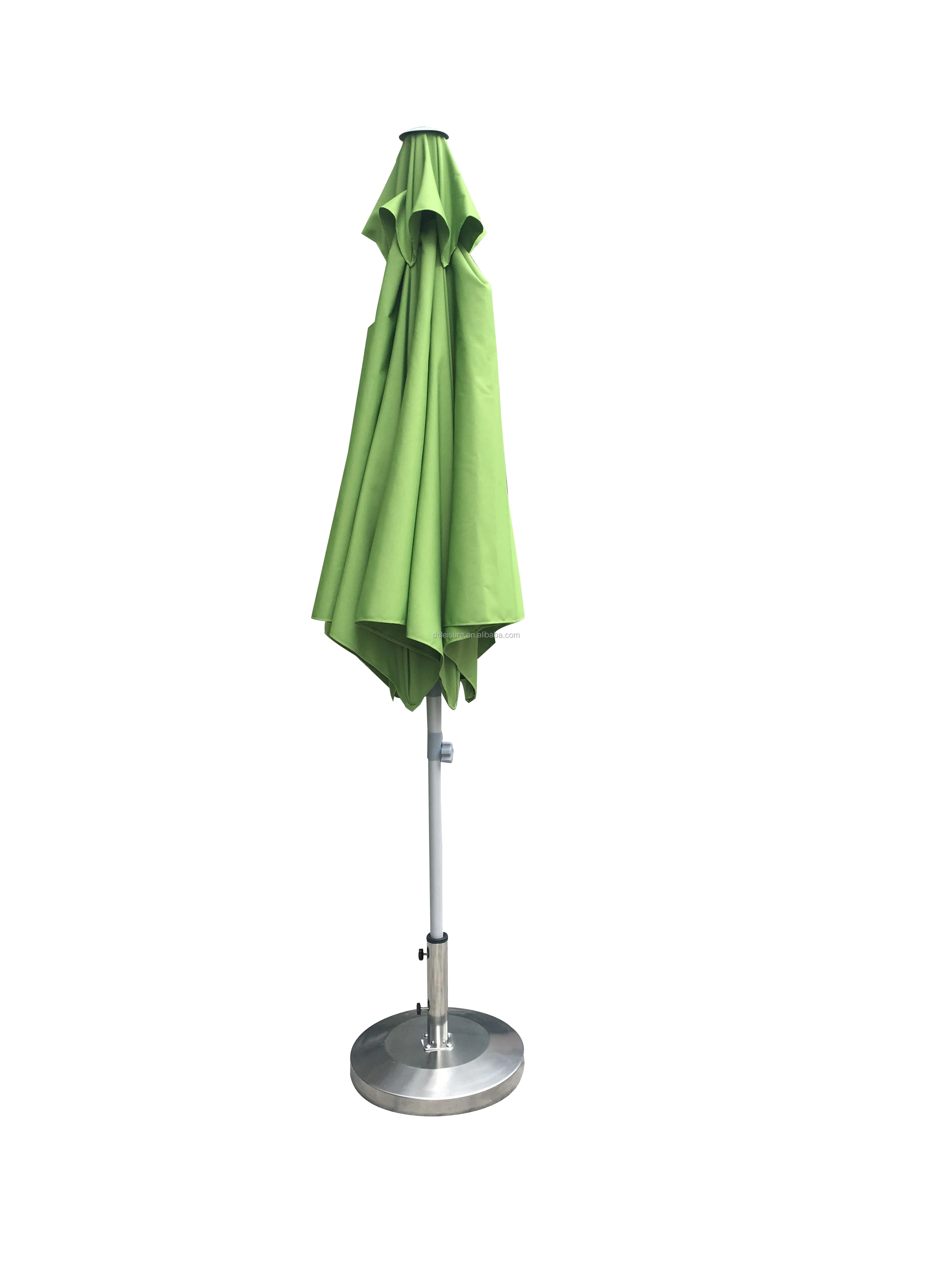 Aluminum Adjustable Solar Sun Shade Custom Cafe Center Pole Parasol Umbrella With Logo